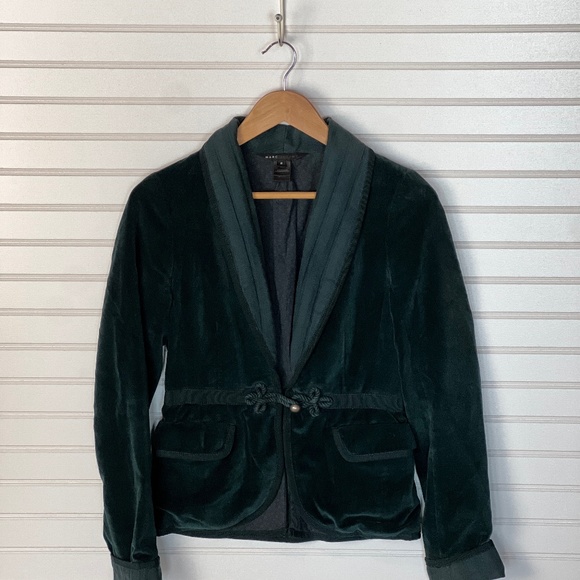 Marc Jacobs Teal Velvet Jacket with Orb Cinch Detail From Early 2000’s! - Picture 1 of 4